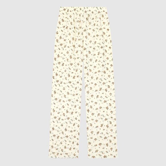 B.Sure Floral Jacquard Pleated Casual Pants